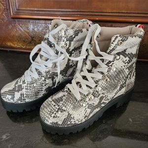 Catherine Malandrino snake Combat Boots